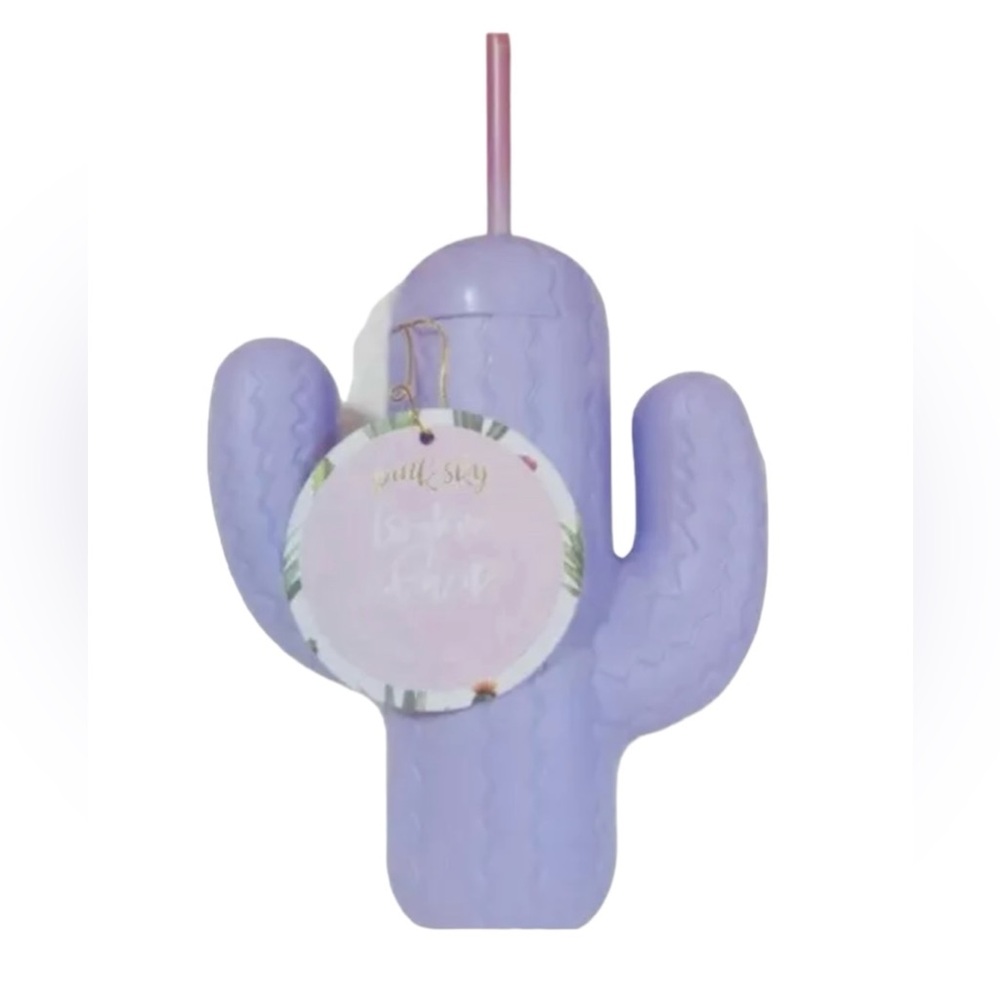 Pink Sky CACTUS Cup w/ Straw Purple NEW IN BOX